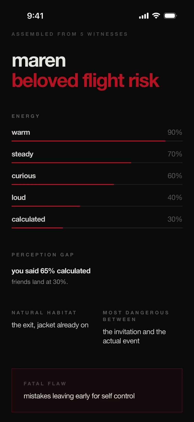 the profile unlocks itself